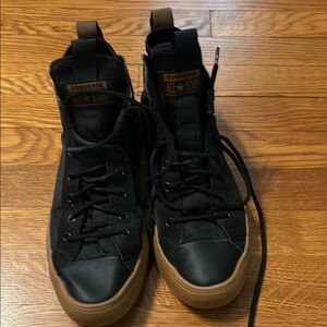 Converse Black and Tan High-Top Sneakers size 8.5 men/10.5 women